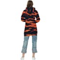 Red  Waves Abstract Series No9 Women s Long Oversized Pullover Hoodie View2