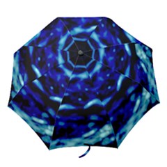 Blue Waves Abstract Series No8 Folding Umbrellas by DimitriosArt