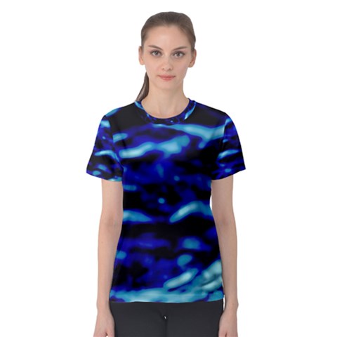 Blue Waves Abstract Series No8 Women s Sport Mesh Tee by DimitriosArt