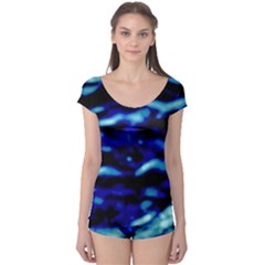 Blue Waves Abstract Series No8 Boyleg Leotard  by DimitriosArt