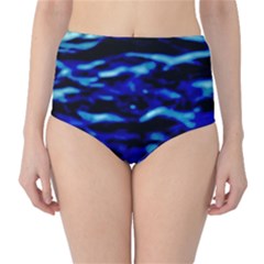 Blue Waves Abstract Series No8 Classic High-waist Bikini Bottoms by DimitriosArt