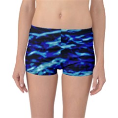 Blue Waves Abstract Series No8 Reversible Boyleg Bikini Bottoms by DimitriosArt