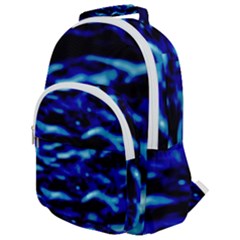 Blue Waves Abstract Series No8 Rounded Multi Pocket Backpack by DimitriosArt