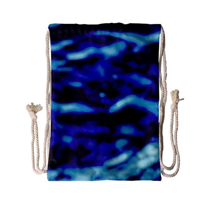 Blue Waves Abstract Series No8 Drawstring Bag (Small)