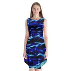 Blue Waves Abstract Series No8 Sleeveless Chiffon Dress   by DimitriosArt