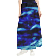 Blue Waves Abstract Series No8 Maxi Chiffon Skirt by DimitriosArt