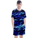 Blue Waves Abstract Series No8 Men s Mesh Tee and Shorts Set View1