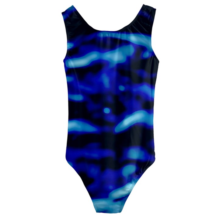 Blue Waves Abstract Series No8 Kids  Cut-Out Back One Piece Swimsuit