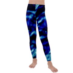 Blue Waves Abstract Series No8 Kids  Lightweight Velour Leggings by DimitriosArt