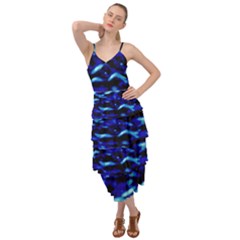 Blue Waves Abstract Series No8 Layered Bottom Dress by DimitriosArt