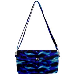 Blue Waves Abstract Series No8 Removable Strap Clutch Bag by DimitriosArt