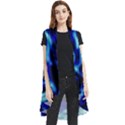 Blue Waves Abstract Series No8 Sleeveless Chiffon Waistcoat Shirt View1