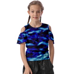 Blue Waves Abstract Series No8 Kids  Butterfly Cutout Tee