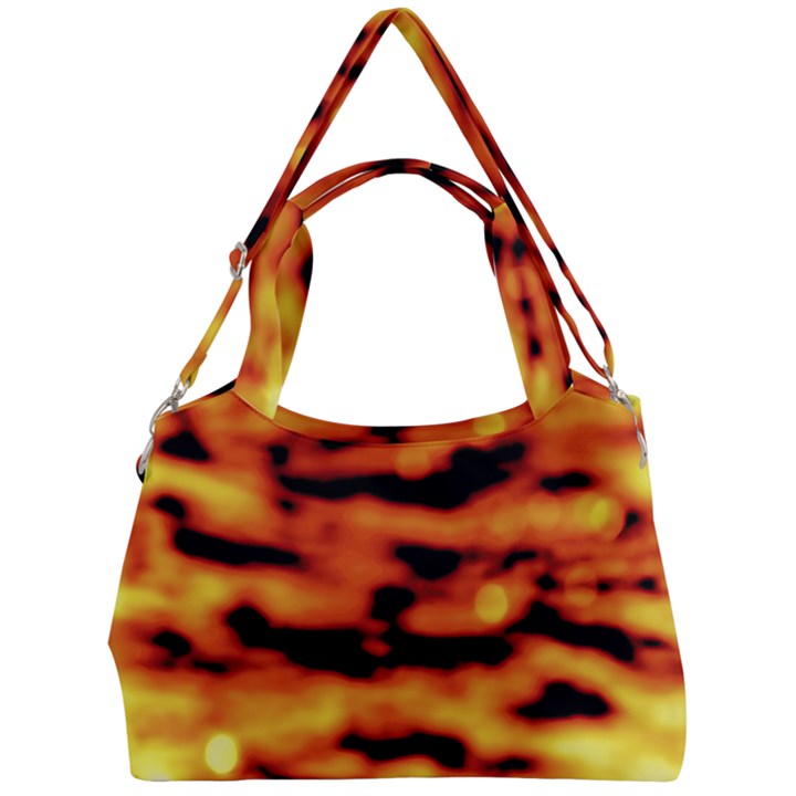 Red  Waves Abstract Series No5 Double Compartment Shoulder Bag