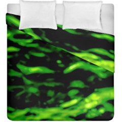 Green  Waves Abstract Series No3 Duvet Cover Double Side (king Size) by DimitriosArt