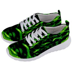 Green  Waves Abstract Series No3 Men s Lightweight Sports Shoes by DimitriosArt