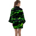 Green  Waves Abstract Series No3 Long Sleeve Satin Kimono View2