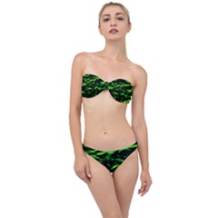 Green  Waves Abstract Series No3 Classic Bandeau Bikini Set by DimitriosArt