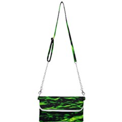 Green  Waves Abstract Series No3 Mini Crossbody Handbag by DimitriosArt