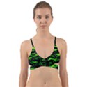 Green  Waves Abstract Series No3 Wrap Around Bikini Top View1