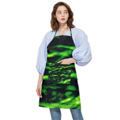 Green  Waves Abstract Series No3 Pocket Apron by DimitriosArt