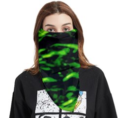 Green  Waves Abstract Series No3 Face Covering Bandana (triangle) by DimitriosArt