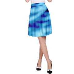 Blue Waves Abstract Series No4 A-line Skirt by DimitriosArt