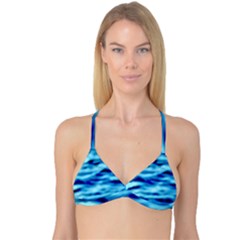 Blue Waves Abstract Series No4 Reversible Tri Bikini Top by DimitriosArt