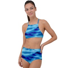 Blue Waves Abstract Series No4 High Waist Tankini Set by DimitriosArt