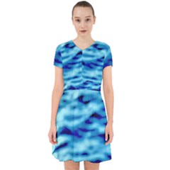 Blue Waves Abstract Series No4 Adorable In Chiffon Dress by DimitriosArt