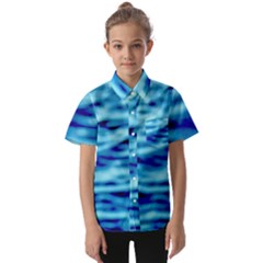 Blue Waves Abstract Series No4 Kids  Short Sleeve Shirt by DimitriosArt