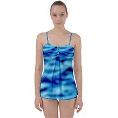 Blue Waves Abstract Series No4 Babydoll Tankini Set by DimitriosArt