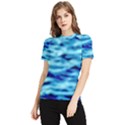 Blue Waves Abstract Series No4 Women s Short Sleeve Rash Guard View1