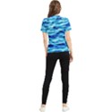 Blue Waves Abstract Series No4 Women s Short Sleeve Rash Guard View2