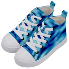 Blue Waves Abstract Series No4 Kids  Mid-top Canvas Sneakers by DimitriosArt