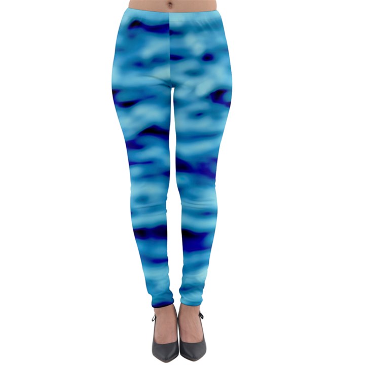 Blue Waves Abstract Series No4 Lightweight Velour Leggings