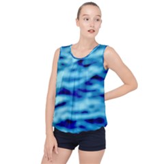 Blue Waves Abstract Series No4 Bubble Hem Chiffon Tank Top by DimitriosArt