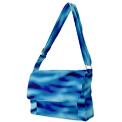 Blue Waves Abstract Series No4 Full Print Messenger Bag (s) by DimitriosArt