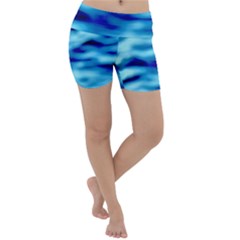 Blue Waves Abstract Series No4 Lightweight Velour Yoga Shorts by DimitriosArt