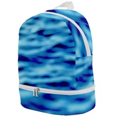 Blue Waves Abstract Series No4 Zip Bottom Backpack by DimitriosArt