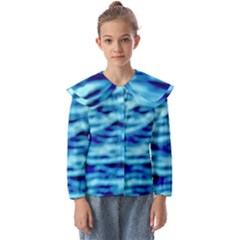 Blue Waves Abstract Series No4 Kids  Peter Pan Collar Blouse by DimitriosArt