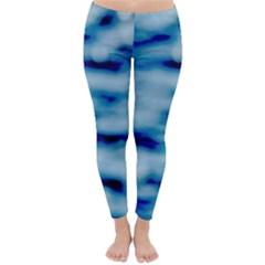 Blue Waves Abstract Series No5 Classic Winter Leggings by DimitriosArt