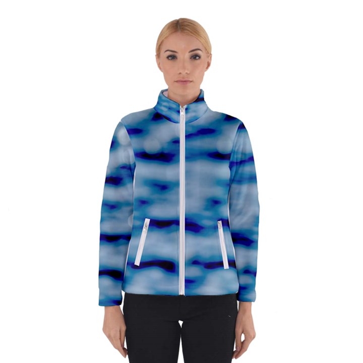 Blue Waves Abstract Series No5 Women s Bomber Jacket