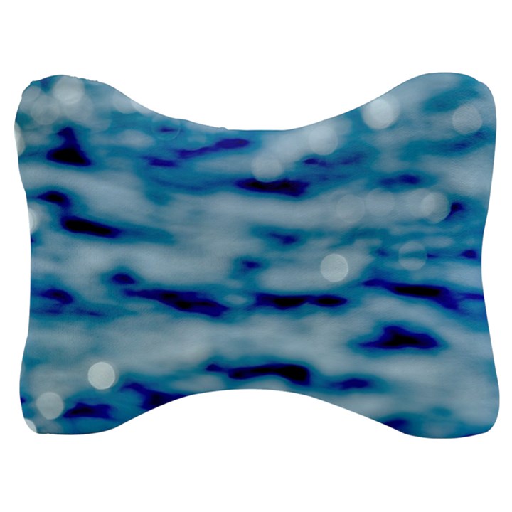 Blue Waves Abstract Series No5 Velour Seat Head Rest Cushion