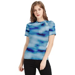 Blue Waves Abstract Series No5 Women s Short Sleeve Rash Guard by DimitriosArt