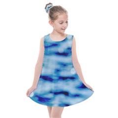 Blue Waves Abstract Series No5 Kids  Summer Dress by DimitriosArt