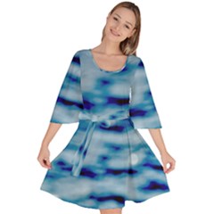 Blue Waves Abstract Series No5 Velour Kimono Dress by DimitriosArt