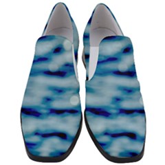 Blue Waves Abstract Series No5 Women Slip On Heel Loafers by DimitriosArt