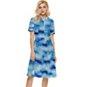 Blue Waves Abstract Series No5 Button Top Knee Length Dress View1