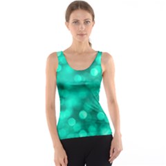 Light Reflections Abstract No9 Turquoise Tank Top by DimitriosArt